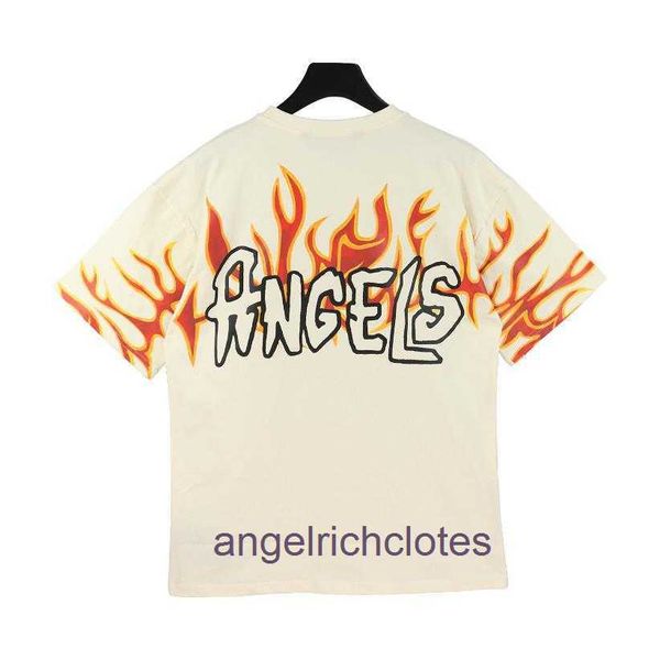Tendy and Fashion Angels 1To1 Summer Classic Edition Flame estampado Round Tshirt For Men and Women Pareja Fashion Fashion con etiqueta real