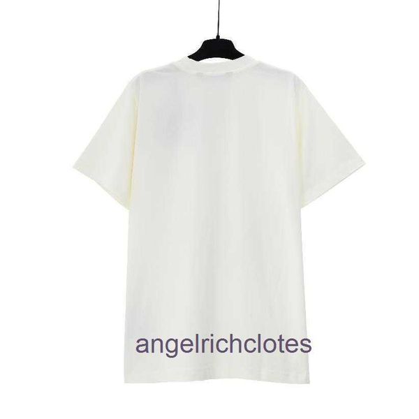 Angels de moda y moda Chaopai High Street Rainbow Letter impresa para hombres y mujeres de camiseta de manga corta para hombres con etiqueta real, calidad original 1: 1