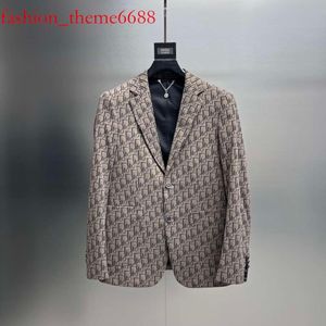 Trendy en modieus voor heren 2024 Spring New Vintage Casual Business Flat Collar Suit jas