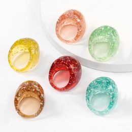 Trendy grote geometrische vierkante ronde onregelmatige dikke ringen vinger transparante hars acryl ring voor vrouwen sieraden cadeau