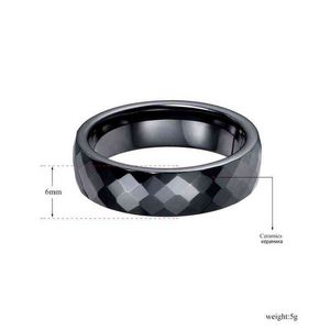 Anillos de cerámica de corte blanco y negro a la moda, joyería, anillos de compromiso de boda clásicos para mujer, anillo de cerámica de diamante negro G1125