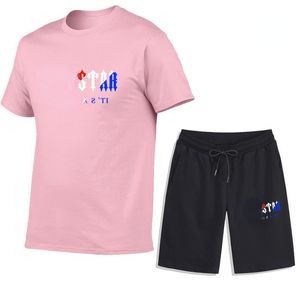 Trendy merk Cotton Sport T-shirt en shorts pak voor mannen en vrouwen