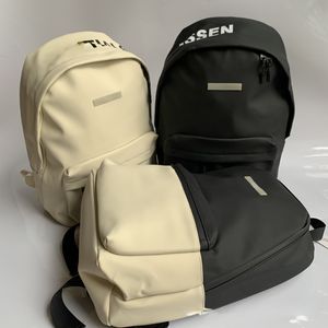 Trendy Brand Men's School Tassen Designer Backpacks Black Beige Pu leer