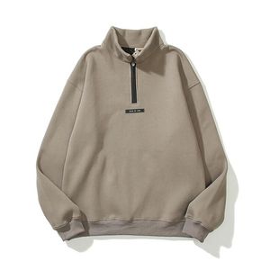 Trendy Merk Heren Sweatshirts Double Line Back Letter Printing Halve Rits Paar Plus Fluwelen Sweater