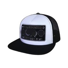 Brand Trendy Net Hat Cross Flower Designer Caps Baseball Hearts Mens Snapbacks Blue Black Femmes Chapeaux de haute qualité Cap Chrome Q1