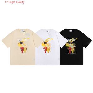 Trendy merk RHUDE microlabel letter art abstract T-shirt met korte mouwen voor heren en dames Amerikaanse high street losse halve mouwen