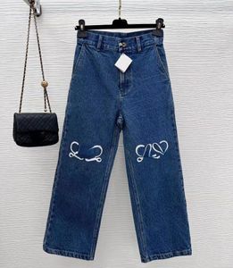 Trendy Brand Dames jeans klassiek geprint logo casual jeans rechte been broek