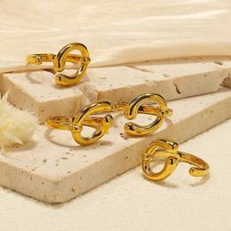 Trendy c vorm open ringen voor vrouwen mannen eenvoudige stalen sieraden feest cadeau punk accessoires items 2023 240125