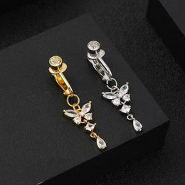 Trendy Charme Vlinder navelringen Diamanten Navelringen Body Piercing bars Sieraden voor dames bikini Lichaamssieraden