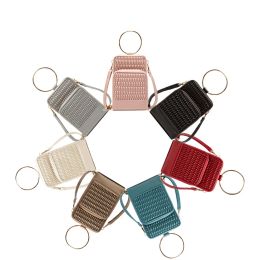 Mini sac à bandoulière à carreaux tendance en cuir PU, sac à bandoulière de couleur unie, parfait pour les sacs de soirée quotidiens, version coréenne du sac pour téléphone portable à fermeture éclair