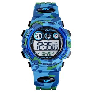 Trendy kleurrijk digitaal horloge voor kinderen waterdichte led -lichten Lumineuze kinderen polshorloge jongens studenten elektronische pols horloge 240520