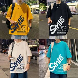 Trendy katoenen merk korte mouwen t-shirt voor heren zomer sweatshirt oversized kleine high street American Loose Top Ins