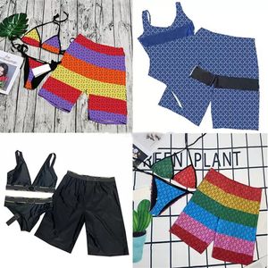 Trendy Paar Zomer Badmode Badpak Mannen Zwemmen Vrachtwagens Textiel Sport Strand Broek Vrouwen Badpakken Voor Koppels Wear302T