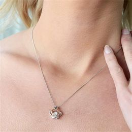 Collier pendentif élégant en Zircon avec couronne tendance, boîte à cartes à message significatif, accessoires décoratifs, cadeau d'anniversaire de vacances pour