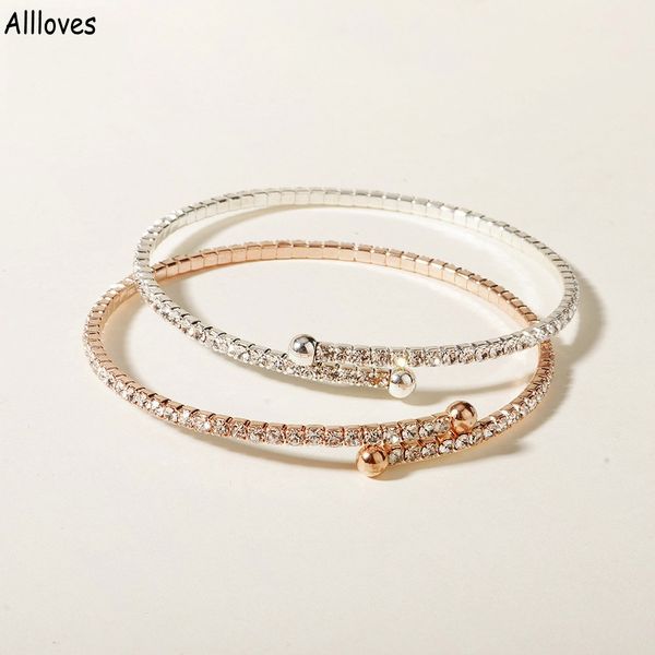 Cristaux À La Mode Bijoux De Mariée Femmes Bracelets Or Rose Argent Femmes Accessoires Pour La Fête De Mariage Saint Valentin Cadeau Bracelets CL1440