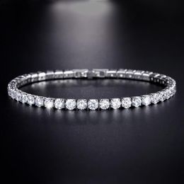 Trendy Kristallen Vrouwen Armbanden Sieraden 925 Sterling Zilver CZ Tennis Armband Kettingen Bruiloft Mode Steentjes Sieraden Dames P255c