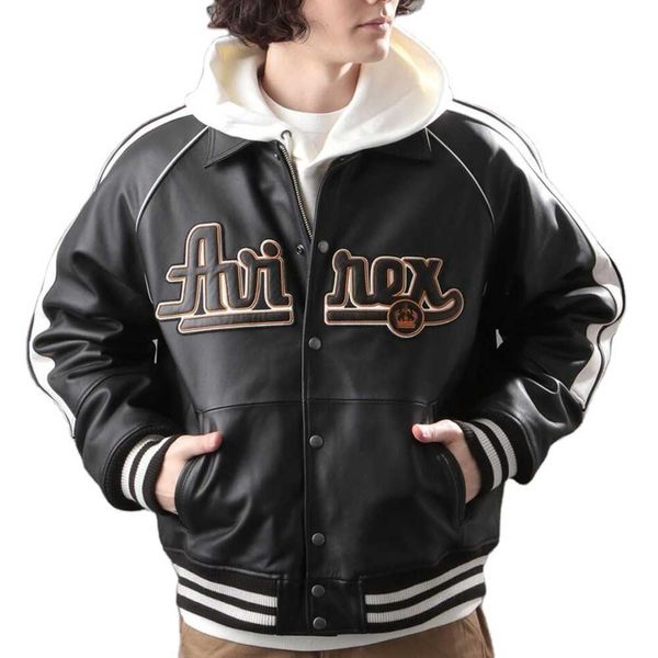 Las chaquetas de los hombres negros de encargo de moda del invierno cubren la chaqueta de cuero del equipo universitario del béisbol del bombardero de Letterman