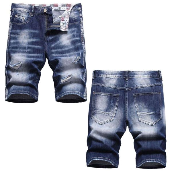 Pantalones oscuros diarios de moda, desgastados por varios monos, huesos escaneados a mano, bigotes de gato con flor de pistola, jeans para hombres