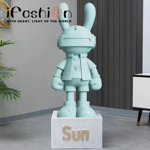 Décorations à la mode 35 cm Rabbit Figurine Statue Cartoon Ornements Sculpture Desktop Cute Home Interior Decor Bedroom Gift 240506