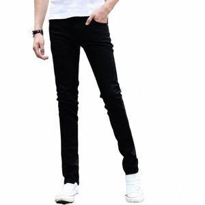 Pantalon en denim à la mode anti-boulochage mi-hauteur coupe 3D homme automne slim fit crayon jean crayon jean polyvalent F8eL #