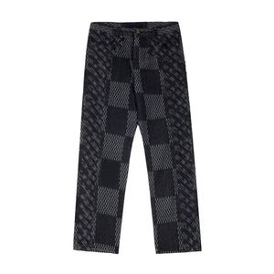 Pantalones de talla grande para hombre, pantalones vaqueros para hombre, estampado de letras estampadas, pantalones casuales de moda hip-hop para hombre y mujer m99s85