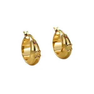 Trendy designer oorbellen voor dames sieraden Huggie Circle 18k vergulde gouden klassieke accessoires hoepel oorbellen heren veelkleurige oorbellen wit zh204 H4