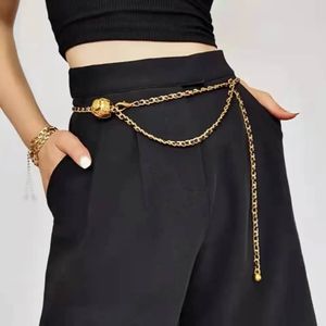 Trendy designer mode taille ketting riem korset lichaam metalen lanyards voor dames jurk jeans 240401