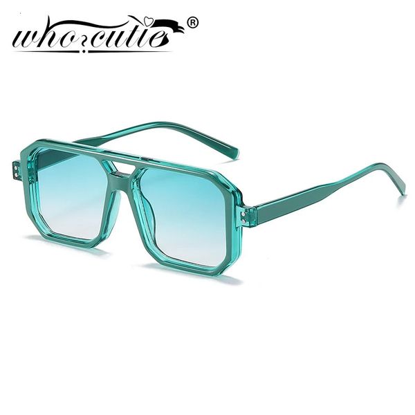 Lunettes de soleil à double pont à la mode Big Square Femmes Shades Sun Glassses Marque Tortue Hommes Rectangle Anti Blue Light Lunettes 240226