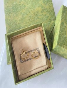 Boucles d'oreilles à double lettre à la mode Charme avec timbres Femmes Designer Alphabet Goujons Gouttes Boîte Cadeau Fille Pour Fête Anniversaire5462434