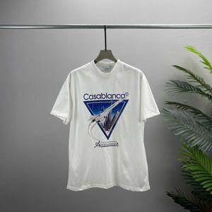 Trendy European CA T-shirt met korte mouwen met vliegtuigletter Afdrukpatroon unisex top pullover