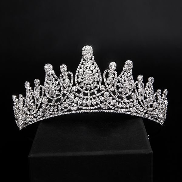Tendy Fairy Silver Color Crystal Hair Tiaras and Crowns for Women Wedding Hair Accessories Princess Prom Jewelry Party Gift
