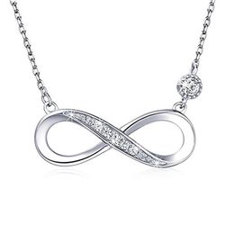 Trendy mode-infinity-hangerketting voor dames, 925 sterling zilver