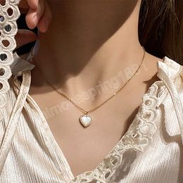 Trendy gouden kleur hartvormige opaalketen hanglank ketting voor vrouwen temperament sieraden glanzend kristal bruiloft cadeau
