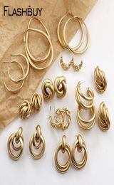 أقراط متدلية من المعدن الذهبي العصرية للنساء أقراط حفلات بتصميم هندسي عتيق مجوهرات حفلات كاملة 9443697