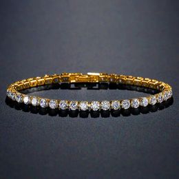 Bracelets en zircone cubique en zircone cubique pour femmes Bracelet en métal cristal Bijoux d'anniversaire 240423