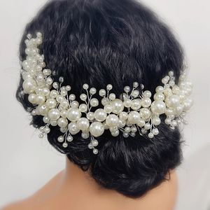 Trendy handgemaakte parel bruids hoofdband luxe bruiloft haaraccessoires bruidsmeisje meisjes hoofd sieraden voor vrouwen hoofddeksel tiara's 240110