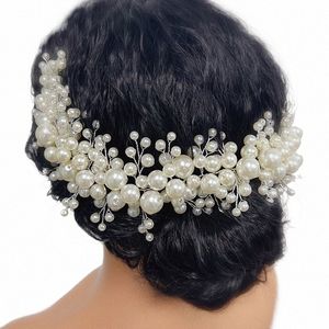 Trendy handgemaakte parel bruids hoofdband luxe bruiloft haar