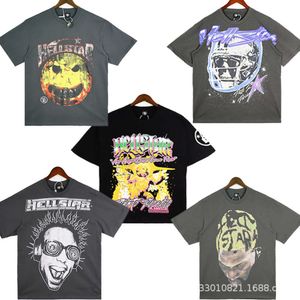 Trendy Hellstar Studios Head Print Wash Old High Street heren- en korte mouw T-shirt