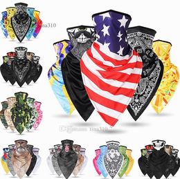 Tendance hip-hop mode fleur de cajou masques hip-hop hommes et femmes collier de cou en plein air masques d'équitation triangle sport écharpes masques de fête 4682
