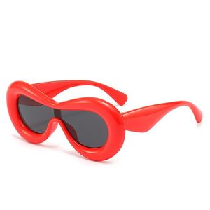 Gafas de sol infladas de moda para mujer Gafas de sol de labios sexy Montura gruesa Una pieza de gafas para fiesta de festival