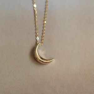 Trendy sieraden klassieke Crescent Horn ketting 18k goud vergulde maan ketting voor vrouwen