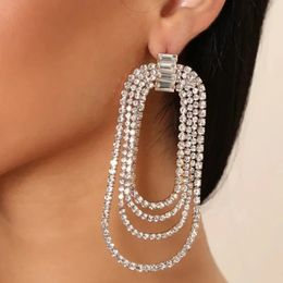 Boucles d'oreilles tendance en zircone pour Festival, accessoires de bijoux en cristal brillant, 240401