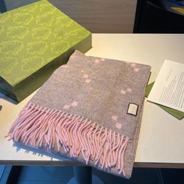 Trendy Letter Jacquard Lange Sjaal Dubbelzijdige Kleur Sjaals Designer Vrouwen Kasjmier Wrap Groot Formaat