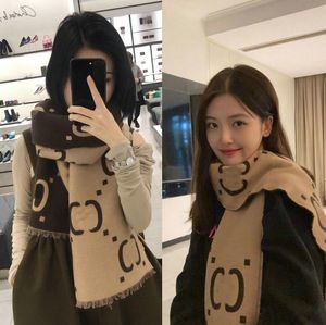 Trendy Letter Long Scarf Double Side Color Scarves Designer Women Cashmere Wrap Large G Jacquard Wool Silk Scarf Size 180X35CM