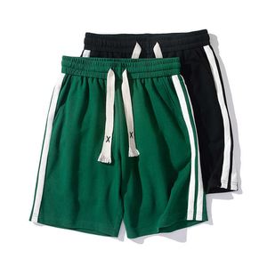 Trendy losse vijfpunts veelzijdige twee-bar gestreepte shorts voor heren zomer strandbroeken student basketbal casual