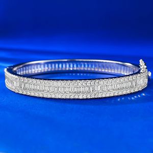 Bracelet en diamant Moissanite pour amoureux, 100% véritable, en argent Sterling 925, pour fête de mariage, bijoux pour femmes et hommes