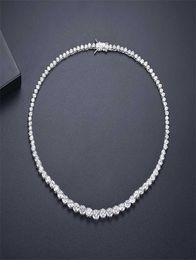 Collier d'amoureux à la mode Lab diamant Cz pierre or blanc rempli collier pendentif colliers pour femmes fête de mariée bijoux de mariage 2205167742