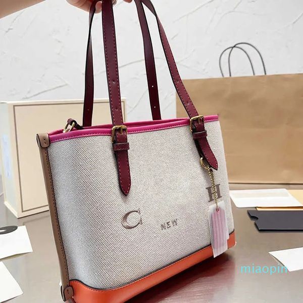 Bolso de mano de lujo a la moda, bolsos grandes de lona de diseñador para mujer, bolso de compras clásico con letras en relieve para mujer, bandolera tipo mensajero