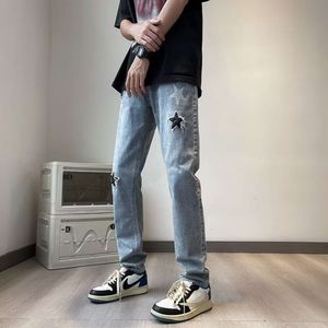 Jeans pour hommes à la mode haruku mode tendance à la mode polyvalente pantalon de jean en vrac à la mode n0032-p48