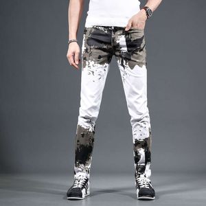 Pantalon décontracté camouflage blanc à la mode, pantalon de jean à la mode à la mode à la mode, pantalon masculin à la mode pour hommes